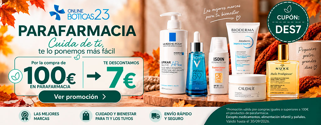 -7€ Parafarmacia. Cupón: DES7