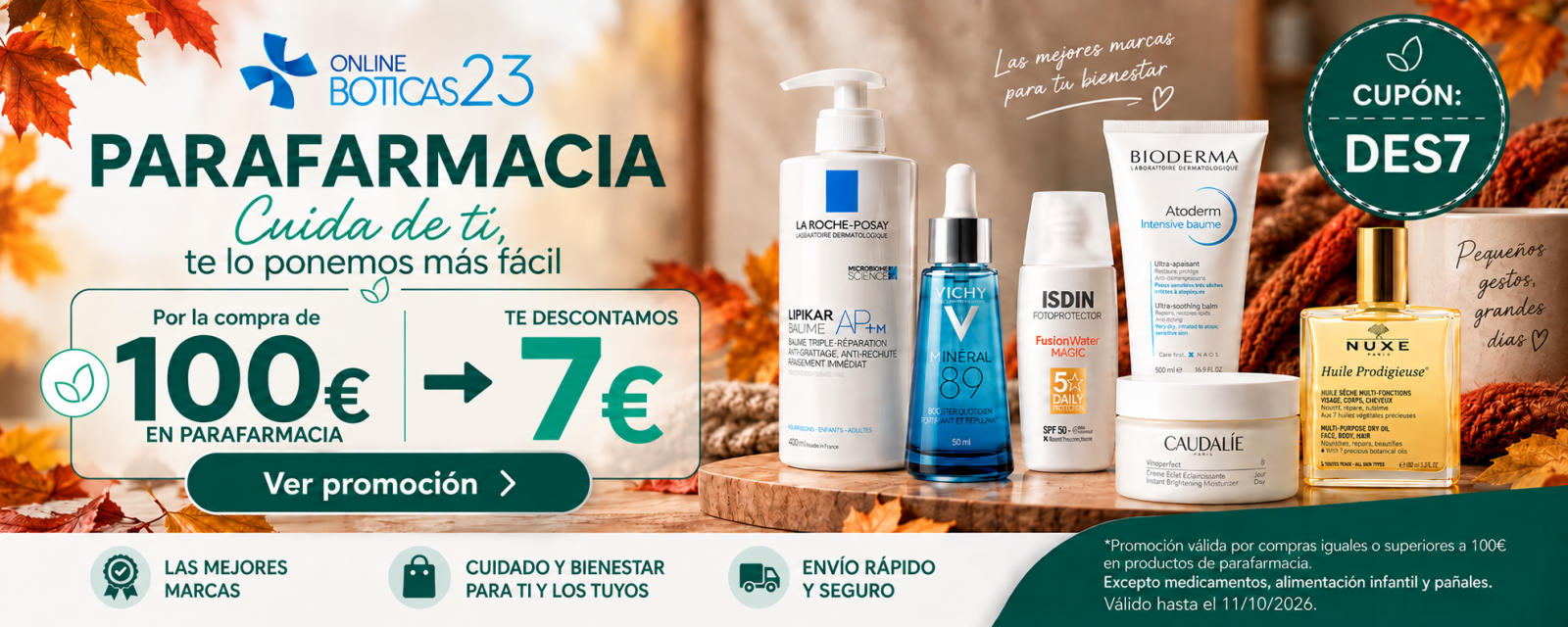 -7€ Parafarmacia. Cupón: DES7