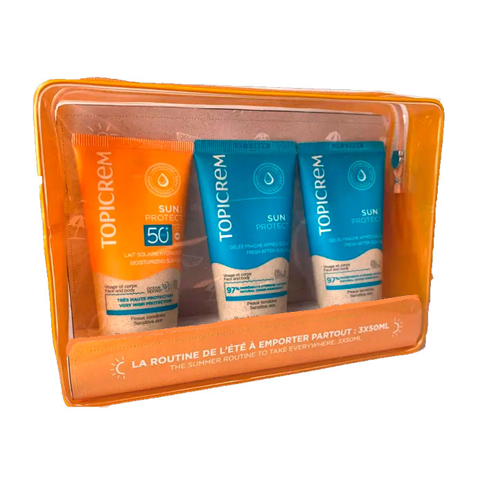 Topicrem Sun Protect Neceser Leche Spf50+ 50ml + Aftersun 50ml + Shower Gel 50ml
