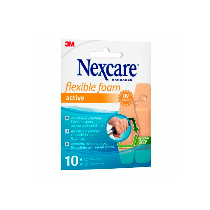 3m Nexcare Active Flexible Foam 10 Tiras Surtidas