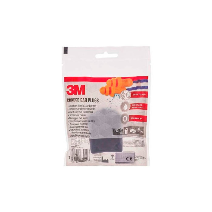 3m Tapones Reutilizables Oídos Cordón 1 Par