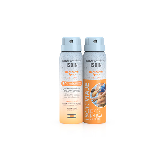  Fotoprotector Isdin Transparent Spray Wet Skin Spf50 Duplo 100ml + 100ml