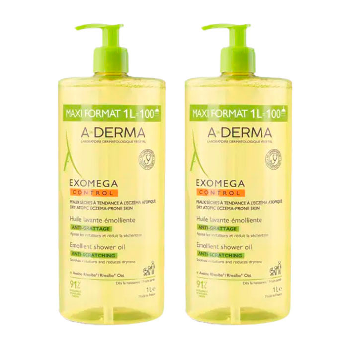 A-derma Exomega Control Aceite Limpiador Emoliente Duplo 1l + 1l