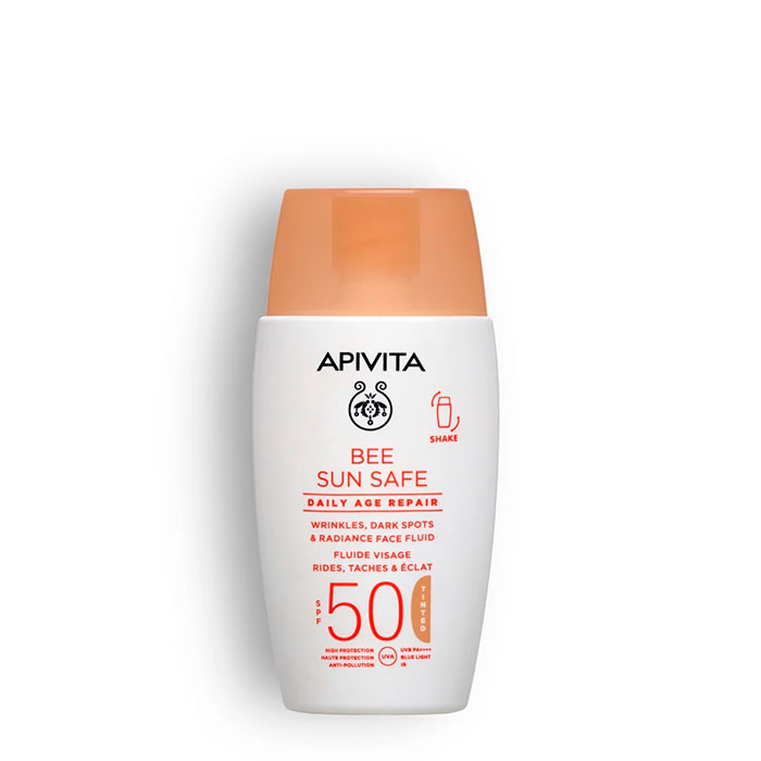 Apivita Bee Sun Safe Reparación Antiedad Diaria Fluido Facial Color Spf50 50ml