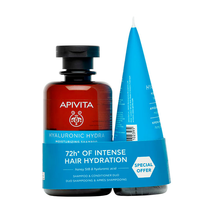 Apivita Pack Hyaluronic Hydra Champú Hidratante 250ml + Acondicionador 150ml