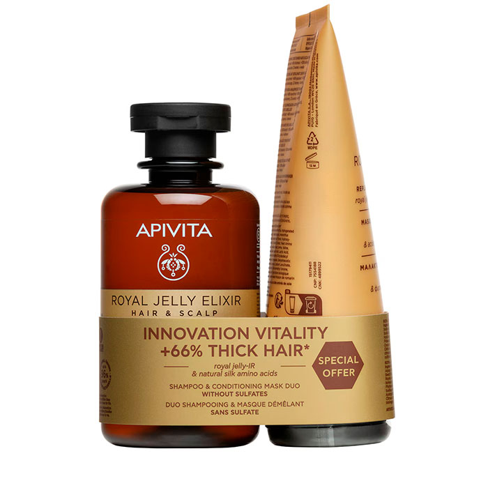 Apivita Pack Jalea Real Elixir Champú 250ml + Acondicionador 150ml