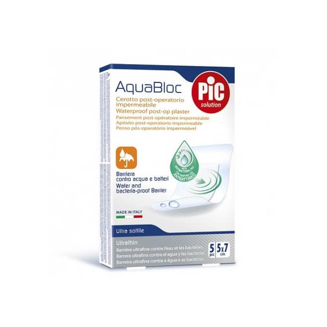 Aquabloc Apósito Post-operatorio Impermeable 5x7cm 5 Parches