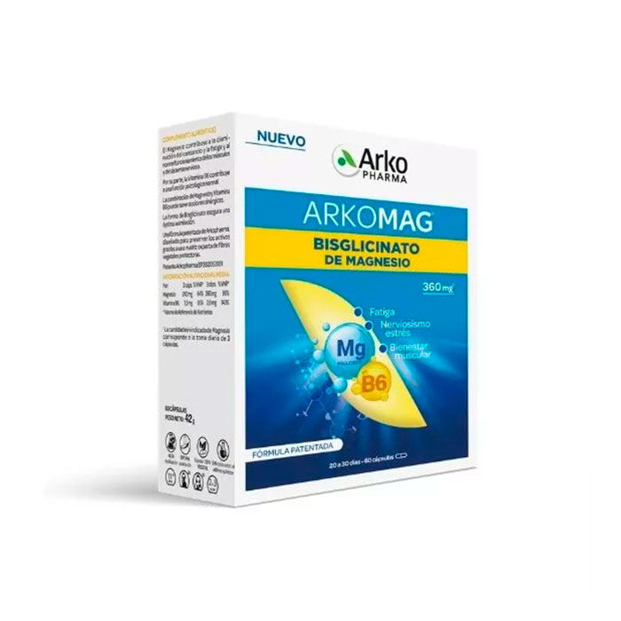Arkopharma Arkomag Bisglicinato de Magnesio 60 Cápsulas