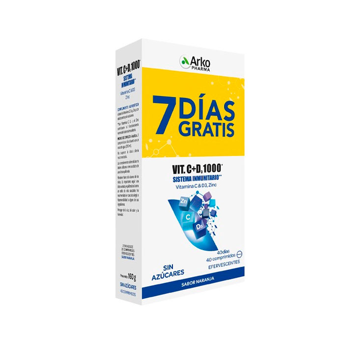 Arkopharma Arkovital Vitamina C&d3 + Zinc 2x20 Comprimidos Efervescentes