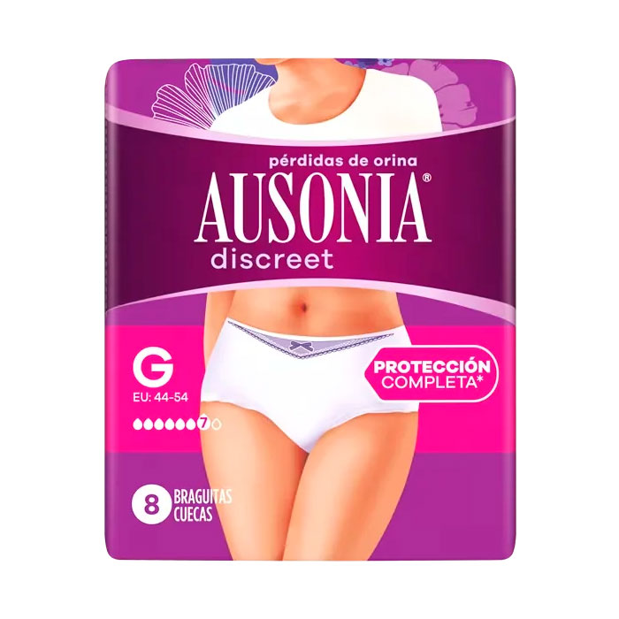 Ausonia Discreet Braguitas Perdidas de Orina Plus Talla g 8 Unidades