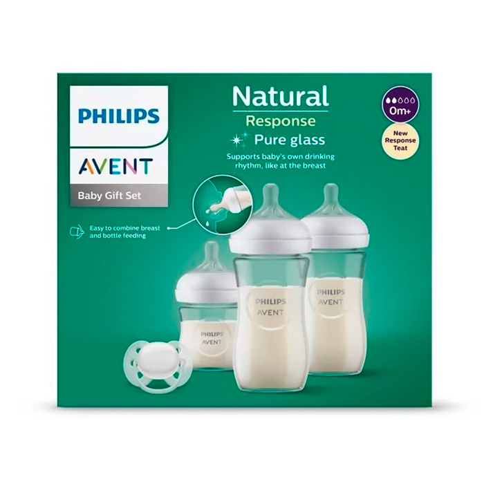 Avent Natural Response Pack Biberones Pure Glass 0m+
