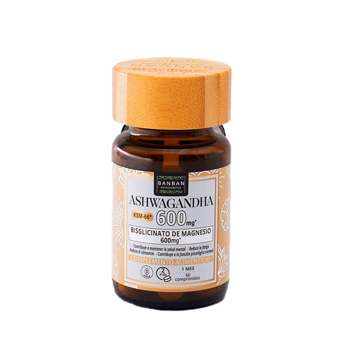 Banban Nutricosmetics Ashwagandha 600mg + Bisglicinato de Magnesio 600mg 60 Comprimidos