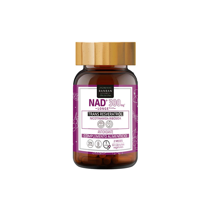 Banban Nutricosmetics Nad+ 300mg Longe Plus Trans Resveratrol 60 Cápsulas Vegetales