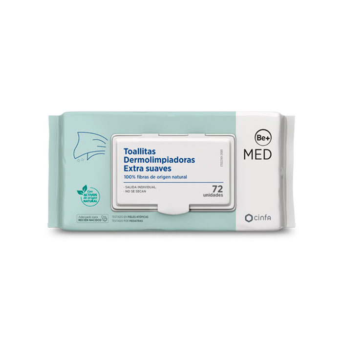 Be+ Med Pediatrics Toallitas Dermolimpiadoras Extra Suaves 72 Unidades