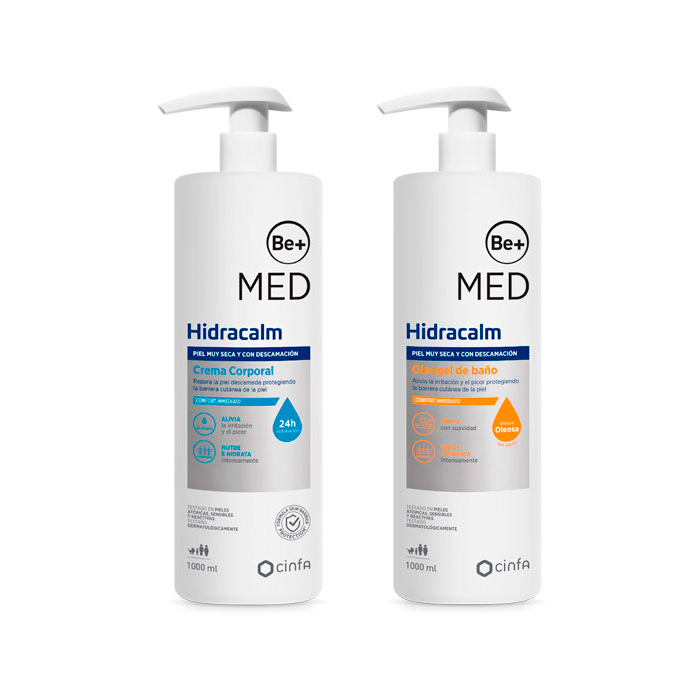 Be+ Med Hidracalm Crema Corporal 1000ml + Hidracalm Oleogel de Baño 1000ml