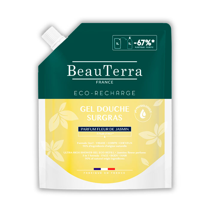 Beauterra Ecorecarga Gel de Ducha Ultra Rico Perfume Flor de Jazmín 1l
