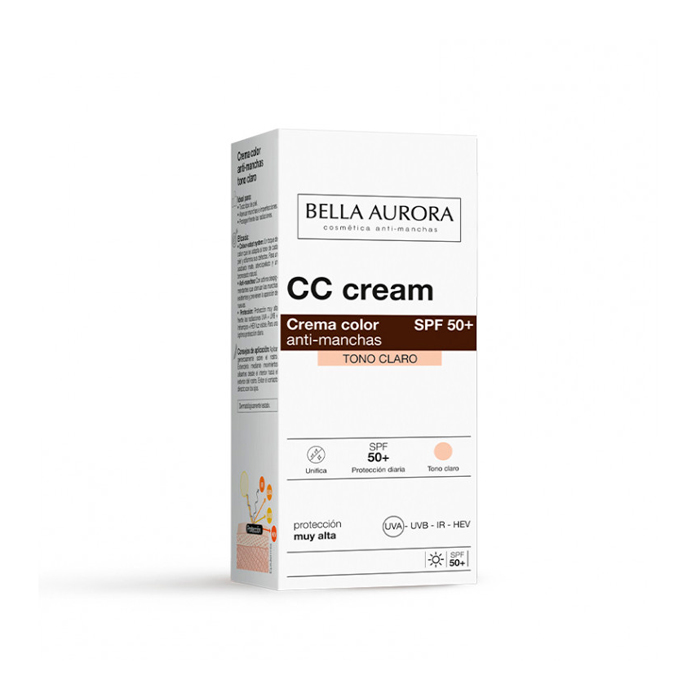 Bella Aurora Cc Cream Crema Color Antimanchas Spf50+ Tono Claro 30ml