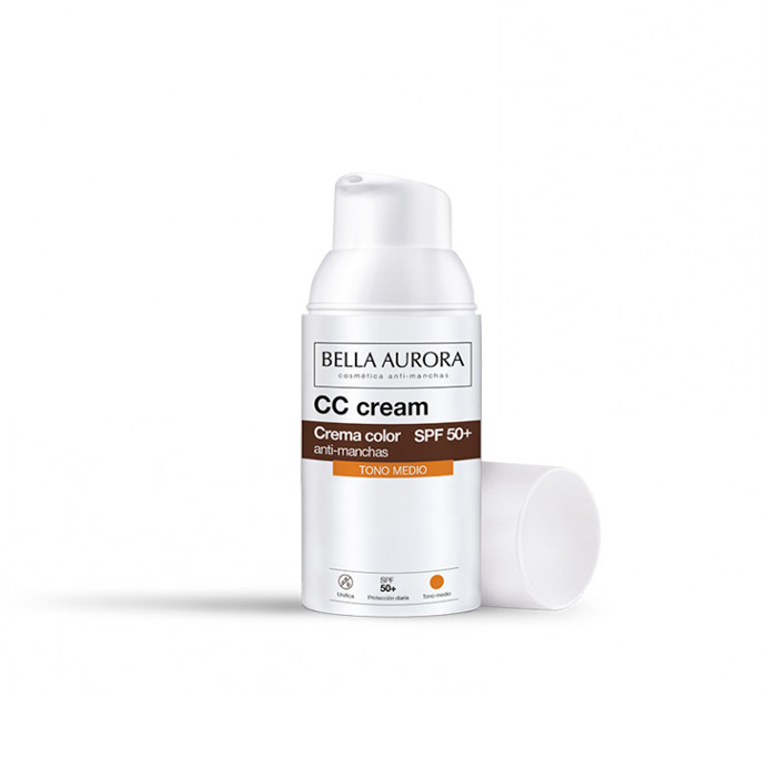Bella Aurora Cc Cream Crema Color Antimanchas Spf50+ Tono Medio 30ml