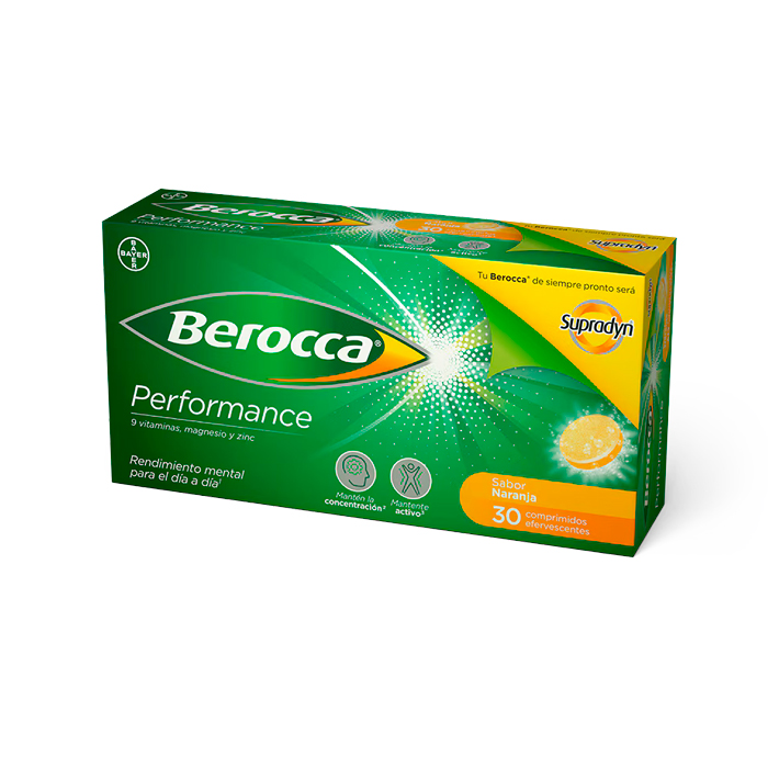 Berocca Performance Naranja 30 Comprimidos Efervescentes