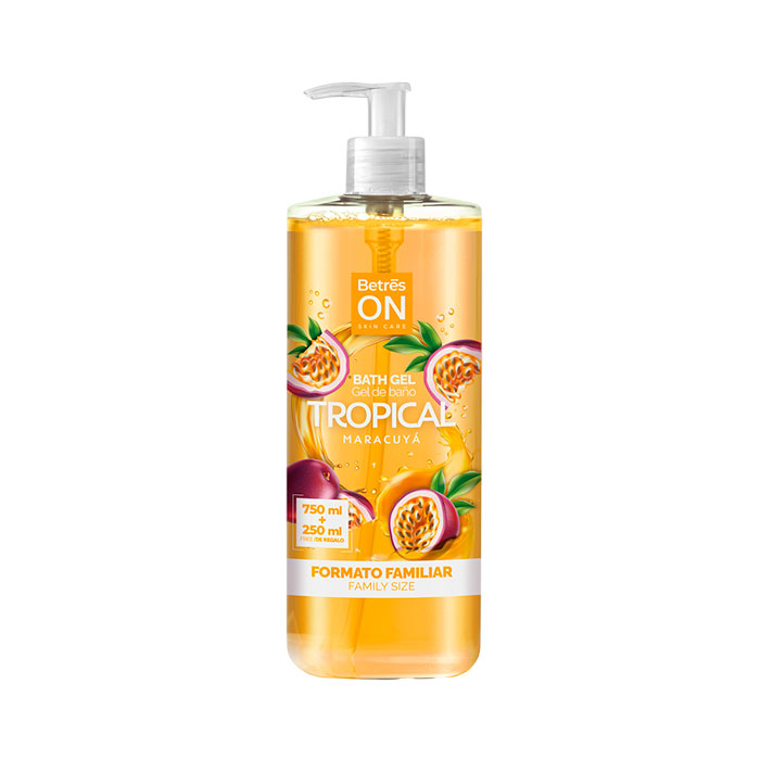 Betres On Gel de Baño Tropical Maracuyá Formato Familiar 750ml + 250ml Regalo