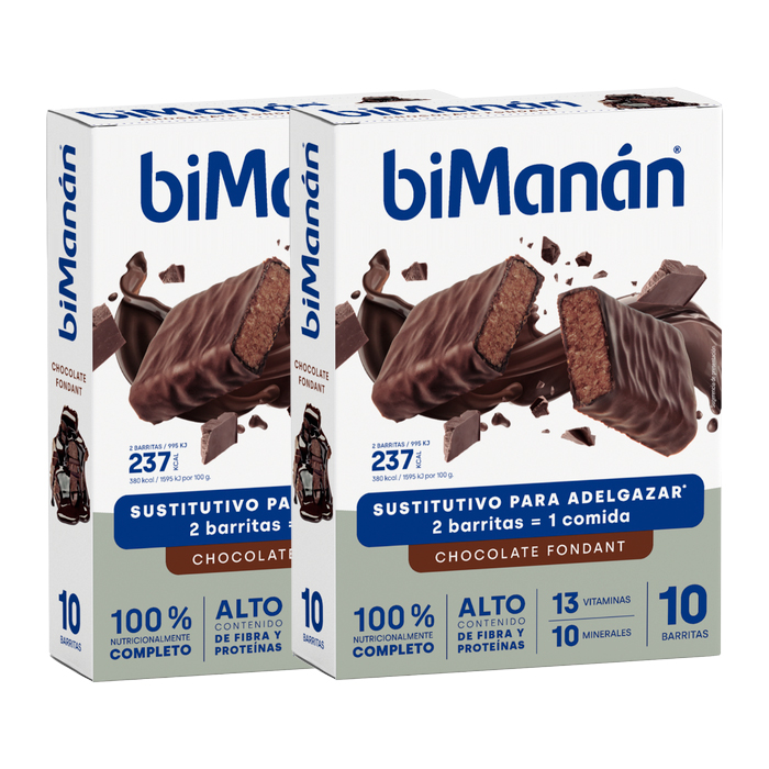 Bimanán Barrita Sustitutiva de Chocolate Fondant Duplo 10 + 10 Unidades