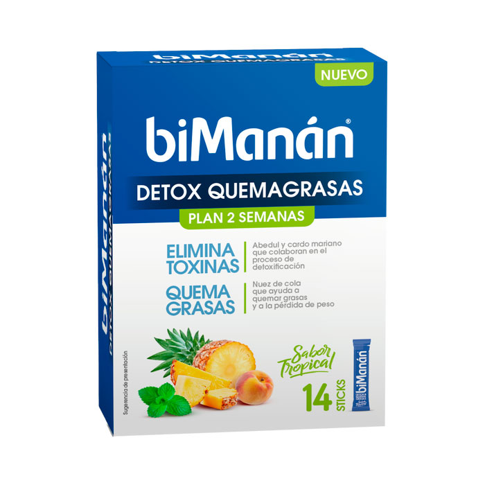 Bimanán Detox Quemagrasas Sabor Piña 14 Sticks