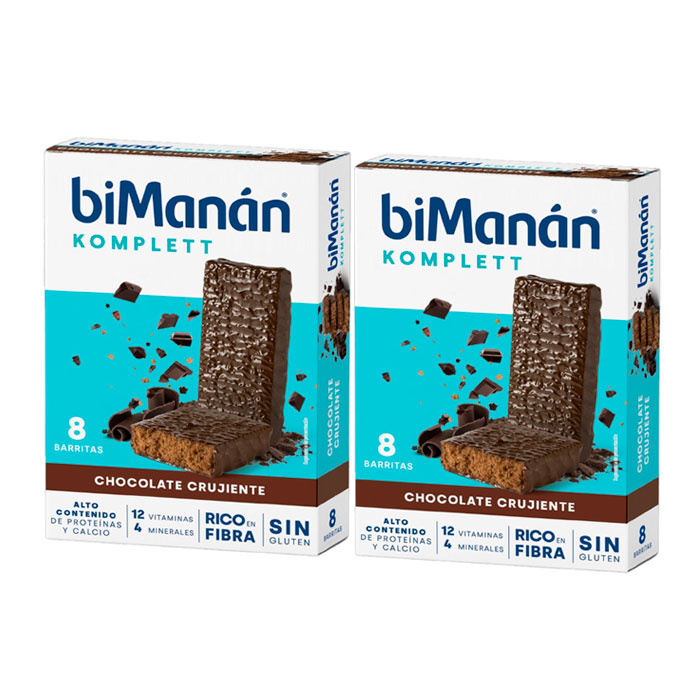 Bimanan Komplett Barritas Chocolate Crujiente Duplo 8+8 Barritas