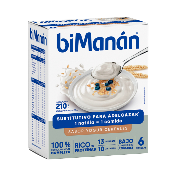 Bimanán Natilla Sustitutiva de Yogur con Cereales 6 Unidades