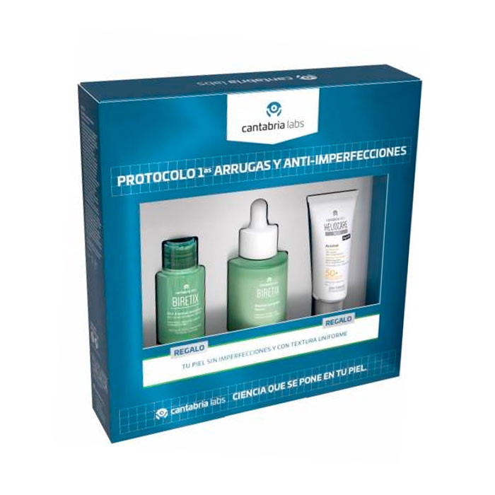 Biretix Protocolo 1as Arrugas y Anti-imperfecciones Double Correction Sérum 30 ml + Regalo Oil Control Solution 15ml + Regalo Heliocare 360º Acnimat 15ml