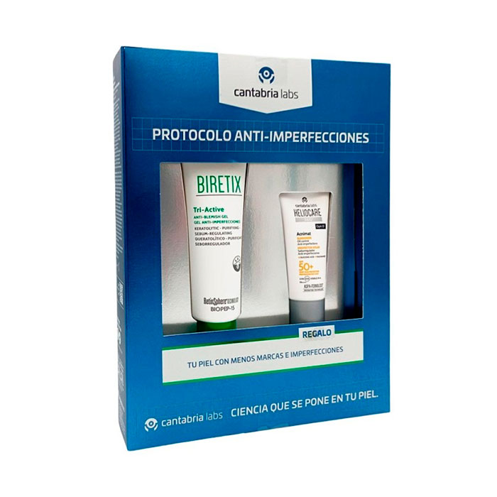 Biretix Protocolo Anti-imperfecciones Tri-active Gel Anti-imperfecciones 50 ml + Regalo Heliocare 360º Acnimat 15ml