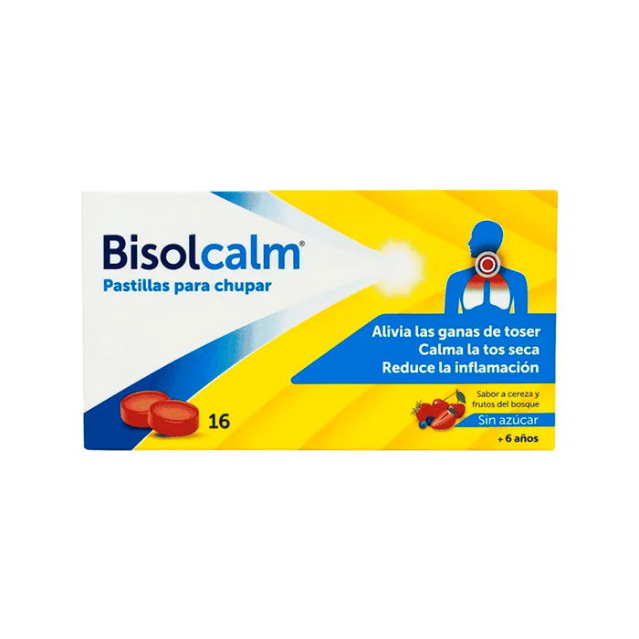 Bisolcalm Sabor Cereza y Frutos Del Bosque 16 Pastillas Para Chupar