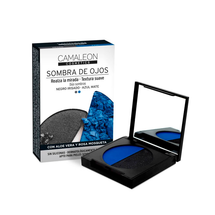 Camaleon Paleta Sombra de Ojos Negro y Azul
