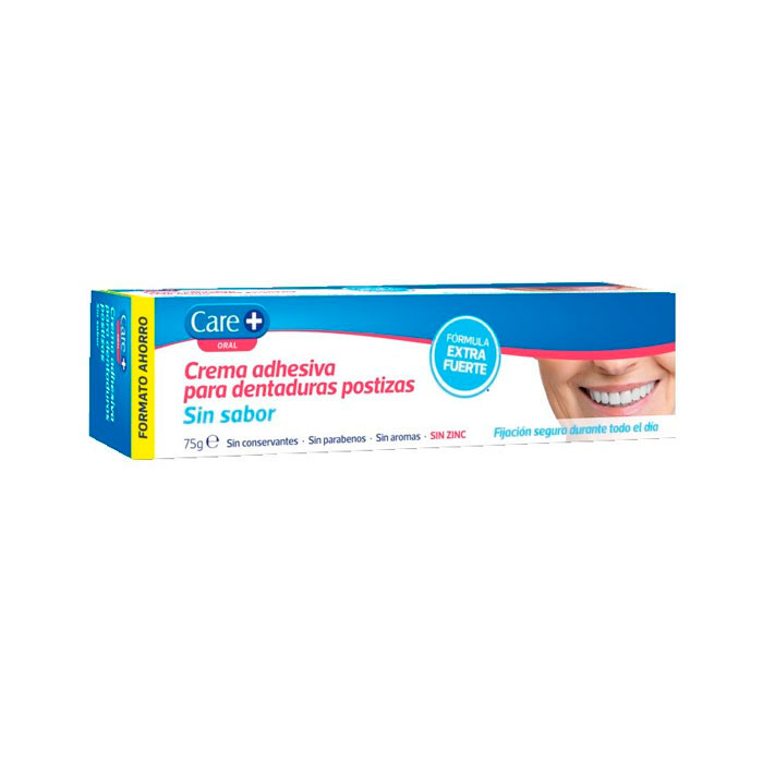 Care+ Crema Adhesiva Para Dentaduras Sin Sabor 75g