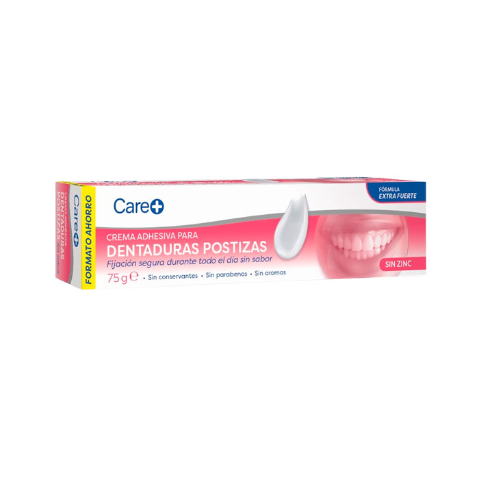 Care+ Crema Adhesiva Para Dentaduras Sin Sabor 75g