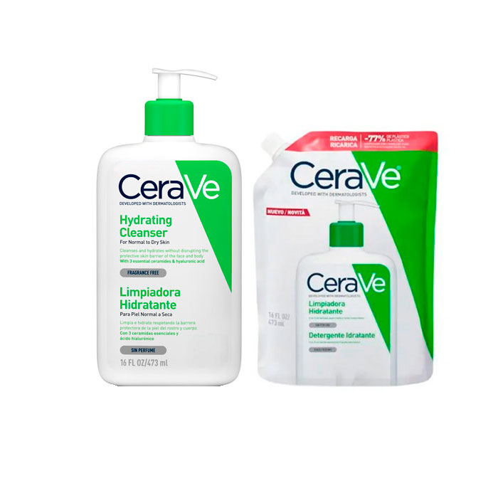 Cerave Pack Limpiadora Hidratante 473ml + Recarga 473ml