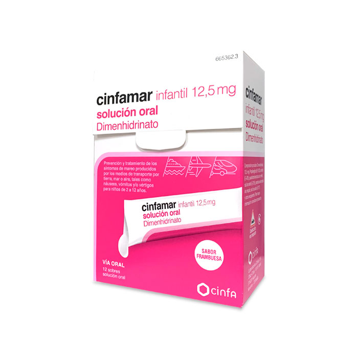 Cinfamar Infantil 12,5 mg Solución Oral 12 Sobres