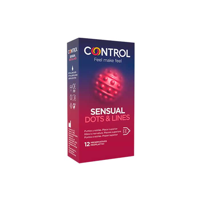 Control Preservativo Sensual Dots & Lines 12 Unidades