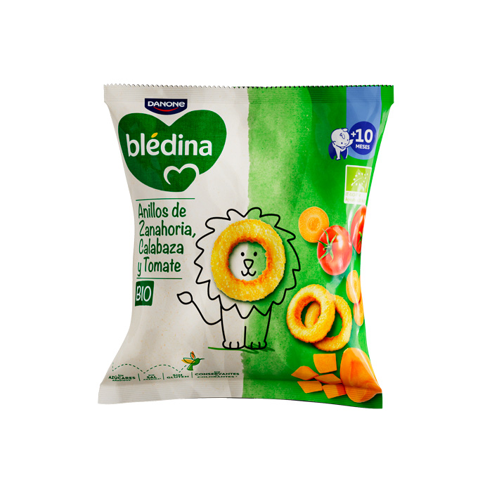 Danone Blédina Anillos de Zanahoria, Calabaza y Tomate 20g