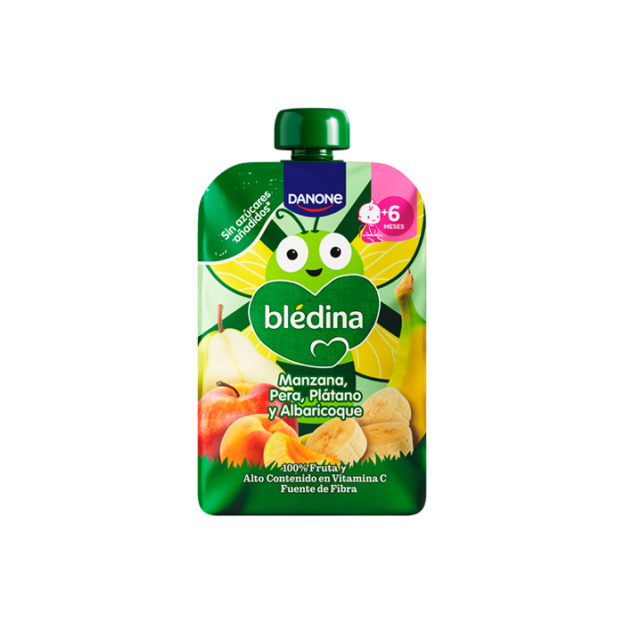 Danone Blédina Bolsita Manzana, Pera, Plátano y Albaricoque 100g