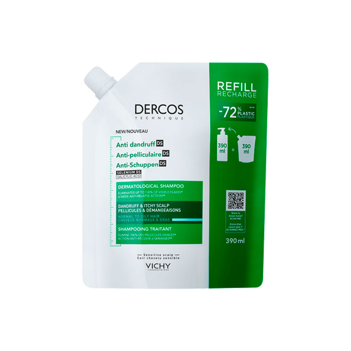 Dercos Champú Anticaspa Ds Cabello Normal Graso Ecorefill 390ml