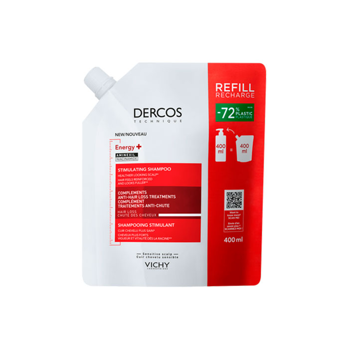 Dercos Champú Estimulante Energy+ Ecorefill 400ml
