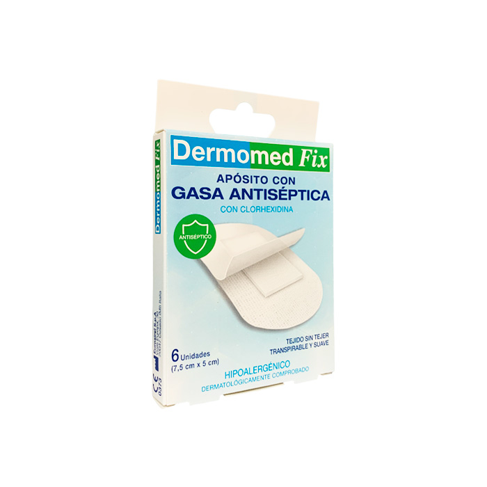 Dermomed Fix Apósito con Gasa Antiséptica 7,5cm X 5cm 6 Unidades