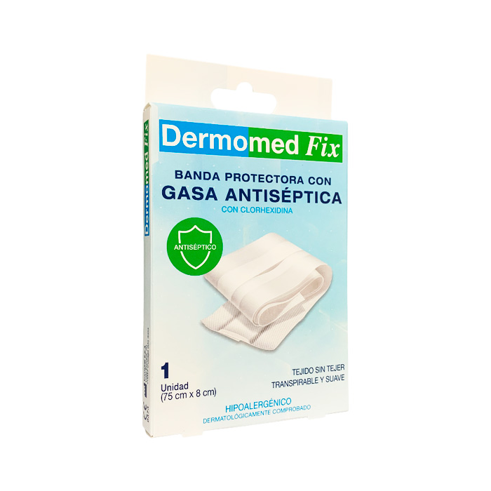 Dermomed Fix Banda Protectora con Gasa Antiséptica 75cm X 8cm