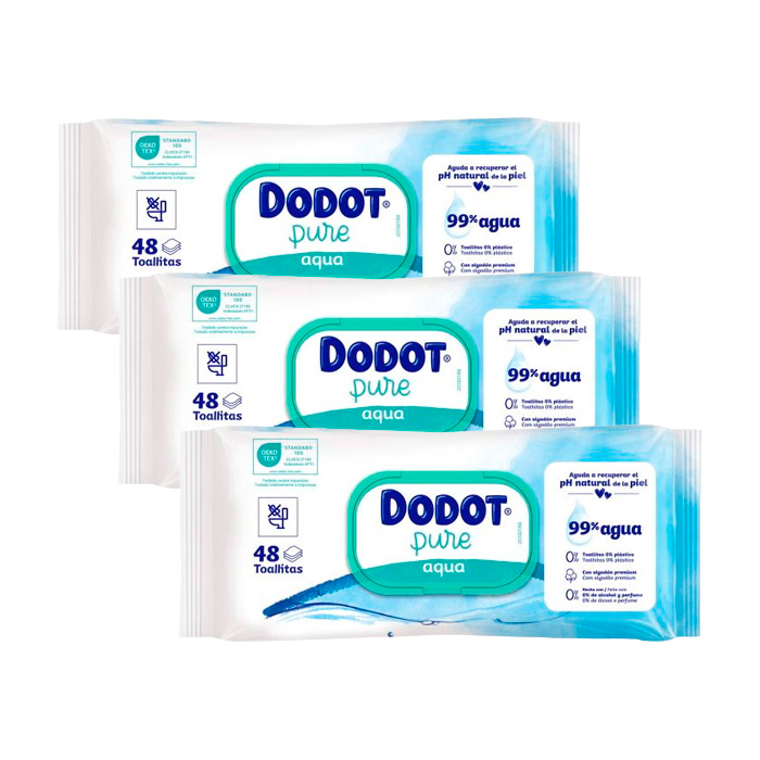 Dodot Toallitas Aqua Pure 3x48 Unidades