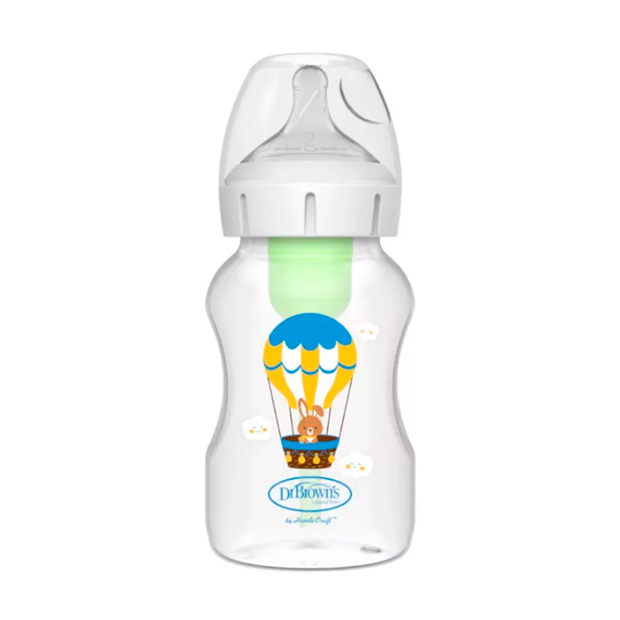 Dr Brown´s Biberón Anticólico Options Plus Boca Ancha Conejo Globo 330ml