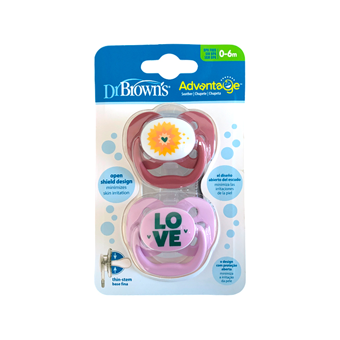 Dr Brown´s Pack Chupetes Advantage 0-6m Rojo Rosa