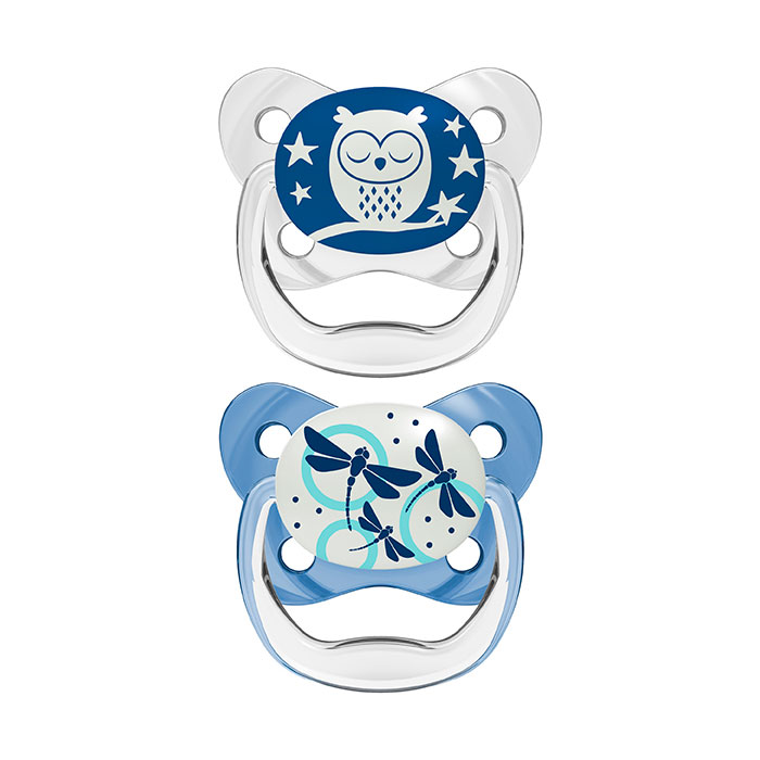 Dr Brown´s Pack Chupetes Prevent Nocturno 0-6m Transparente Azul