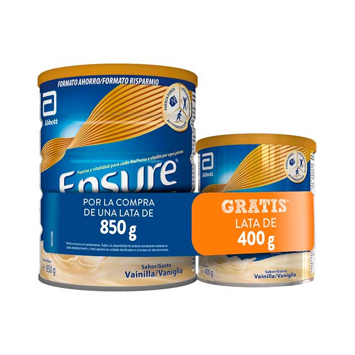 Ensure Nutrivigor Vainilla 850g + Gratis Ensure Nutrivigor Vainilla 400g