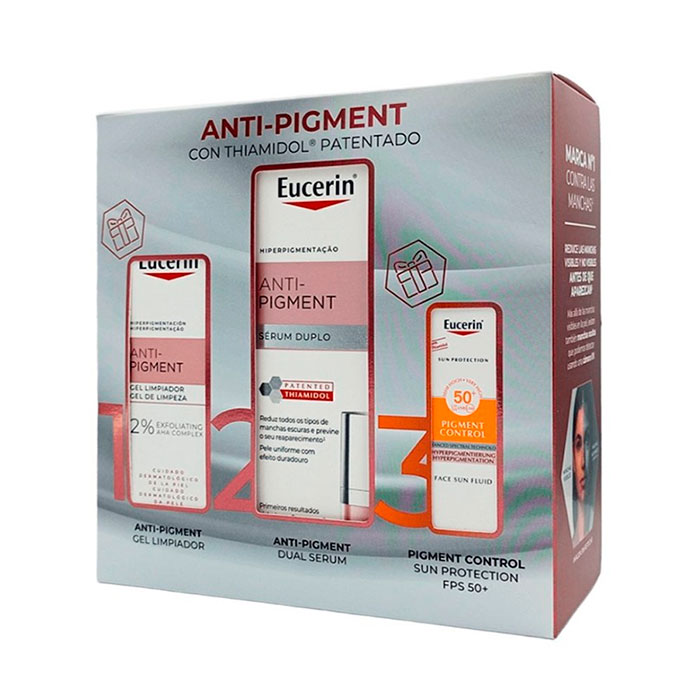 Eucerin Anti-pigment Pack Dual Sérum 30ml + Gel Limpiador 20ml + Pigment Control Fps 50+ 7ml 