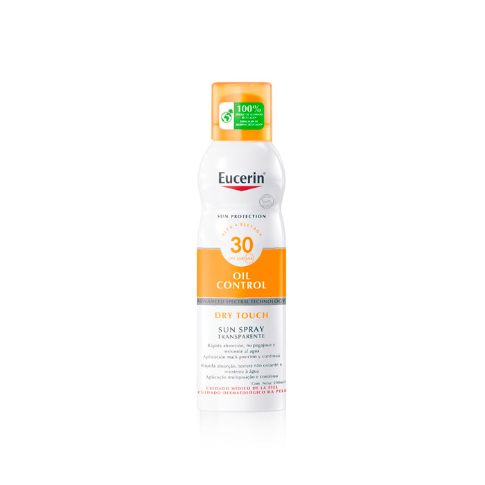 Eucerin Oil Control Sun Spray Transparente Toque Seco Spf30 200ml